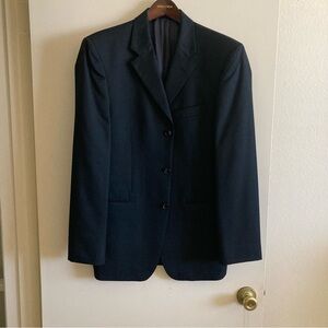 Jones New York Three Button Suit Jacket | Black Charcoal